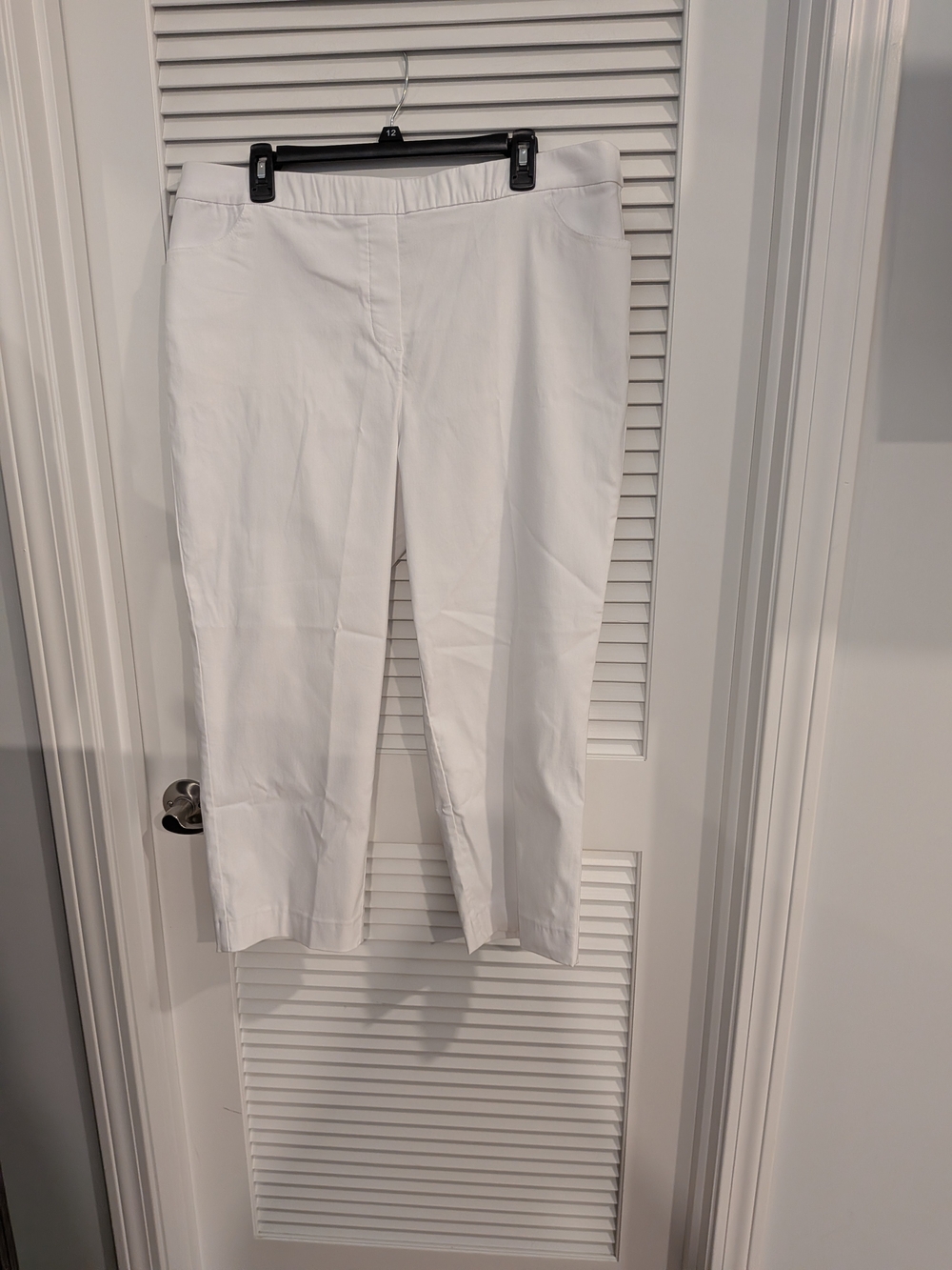 Alfred Dinner  Cropped White Stretch Pants Size Petite 16P New